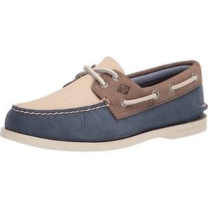 Sperry Men's Authentic Original Plushwave Boat Shoe, Navy Multi, 11.5
